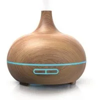 Arendo Diffuser Ultraschall LED Aroma Diffusor 300ml, Luftbefeuchter, Holzdekor, Timer, 0,3 l Wassertank, Raumbefeuchter, Nachtlicht, Dauernebelmodus, leises Betriebsgeräusch