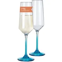 Moritz Sektglas Milano Champagnerglas blue line 2er Set Polycarbonat 280 ml bruchfest