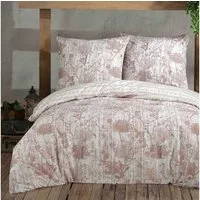 Buymax Bettwäsche Buena Wende-Bettwäsche, Blumen, Renforce: 100% Baumwolle, 2 teilig, mit Reißverschluss, gemustert, Blumen, Braun Weiß, 155x220 cm
