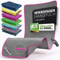 NirvanaShape Reisehandtuch Mikrofaser Handtücher Set, Badehandtuch, Reisehandtuch, Strandtuch, Ecktasche mit Reißverschluss, saugfähig, leicht, schnelltrocknend