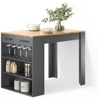 Livinity® Bartisch Regusa, Anthrazit/Goldkraft Eiche/Goldkraft Eiche, 67 x 100 cm (1-St)
