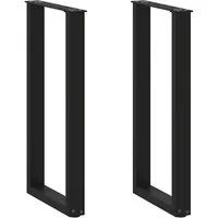 vidaXL Tischbein Konsolentischbeine U-Form 2 Stk. Schwarz 38x(72-73) cm Stahl