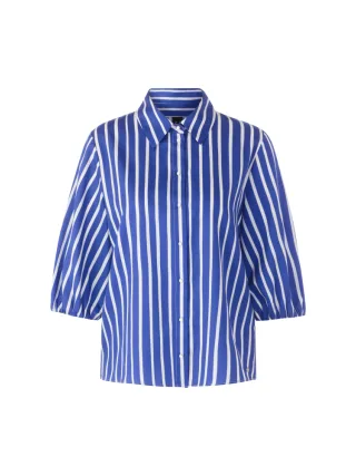 Marc Cain Additions - Gestreifte Baumwoll-Hemdbluse - Gr. - 46