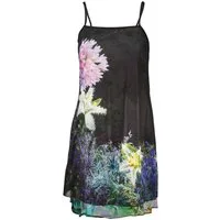 Desigual Partykleid Schwarzes Damenkleid mit Muster und dünnen Trägern – Elegant & Sty