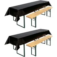 Beautex Tischdecke, Partytischdecke, für Biertischgarnituren, 100x250cm, viele Farben (2-tlg), wasserabweisend, abwaschbar, lebensmittelecht, strapazierfähig
