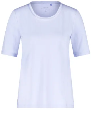 GERRY WEBER Collection - Halbarmshirt mit Chiffonblende blau - Gr. - 42