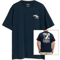 s.Oliver Rundhalsshirt s.Oliver XXL T-Shirt navy maritimer Rückenprint