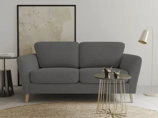 Home affaire 2-Sitzer "MARSEILLE Kompaktsofa 170 cm, Cord, Flachgewebe, Struktur, Webstoff" Massivholzbeine Eiche, Landhausstil, Wellenunterfederung