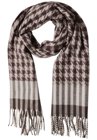 Street One - Tuch mit Houndstooth Muster Muddy Mocha - Gr. - ONE SIZE