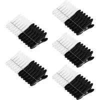 FOUORTUNATE-BEE Wäscheklammern 60er Wäscheklammer Set schwarz & weiß, rutschfest und schonend, Windfeste Wäscheklammern für Kleidung, Handtücher, Socken & mehr