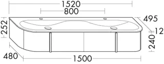 Burgbad MG-Waschtisch+WTU Lavo 2.0 T. Eiche Dekor Silber/Weiß Velvet, SGZC152F6029C0037 SGZC152F6029C0037