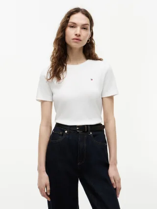 SLIM CODY C-NK S/S TEE Ecru - Gr. - S