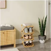 Vicco Schuhregal Ziggy, Bambus, 26 x 52 cm mit 4 Fächern, 1-tlg.