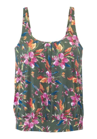 LASCANA - LASCANA Oversize-Tankini-Top oliv print - Gr. - 46