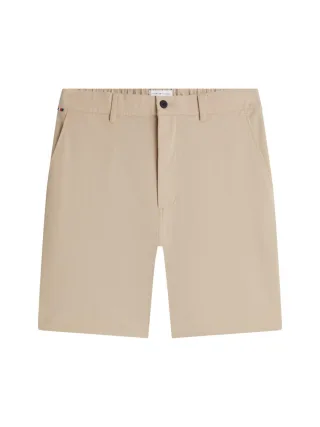 Tommy Hilfiger - Dover Chino-Shorts mit Flag-Stickerei beige - Gr. - 36