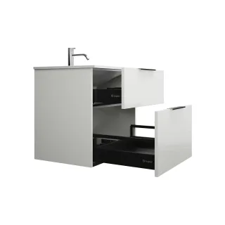 Burgbad Mineralguss Waschtisch-Set Eqio Weiß Hochglanz/Alpinweiss, SEYU062F2009C0001 SEYU062F2009C0001