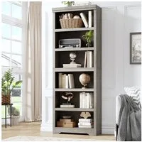 GarveeMore Bücherregal Bücherregal 6 Etagen offenes Bücherregal verstellbar