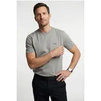 BOSS GREEN Rundhalsshirt Tee Regular Fit Stretch Jersey Cotton, Logo on Chest, Rundhals