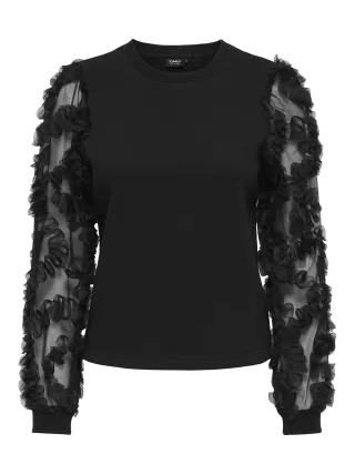 ONLY - ONLLAVIN L/S O-NECK MIX SWT Black - Gr. - S