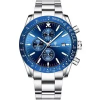 POEDAGAR Quarzuhr Poedagar 988 Luxusuhr Edelstahl Chronograph für Herren