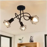 Nettlife Deckenstrahler Wohnzimmer Vintage Schwarz 2/3/4/5 Flammig E14 Industrial, Schwenkbar 350°, LED wechselbar, drehbar für Wohnzimmer Flur Esszimmer und weitere Wohnräume