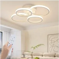 ZMH LED Deckenleuchte 4-Ring Dimmbar Schwarz/ Weiß 48W Wohnzimmerlampe, LED fest integriert, warmweiß, neutralweiß, kaltweiß, LED dimmbar moderne Schlafzimmerlampe