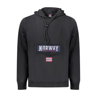 Norwegen 1963 Schwarzes Baumwoll-Hoodie für Männer