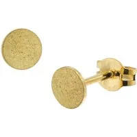 trendor Paar Ohrstecker 51029, Damen- 333 / 8K Gold Eismatt ⌀ 5 mm