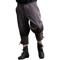 Leonardo Carbone Wikinger-Kostüm Kniebundhose "Laurence" mit Unterbeinschnürung, hochwertige Baumwolle, strukturierten Nähten