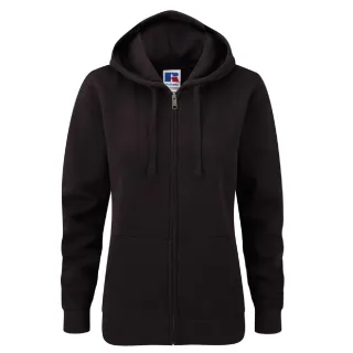Russell Ladies Premium Authentic Zipped Hoodie (3-Lagen-Gewebe) (Schwarz)
