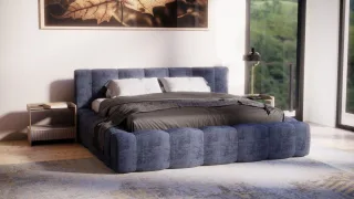 Polsterbett Doppelbett LIZETH 120x200cm Komplettset Stoff Perfect Harmony Dun...