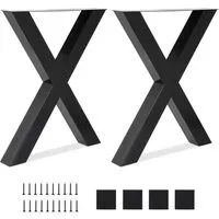 GarveeMore Tischbein Tischbein 2er Set Tischfüße X pulverbeschichtete Stahl Industriedesign, Tischgestell Kreuzgestell 60x72 cm Metall Tischkufen