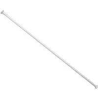 Ekershop Duschvorhangstange Alu Weiß Duschstange 125 - 220 cm Teleskopstange Klemmstange, Ø 20 mm, ausziehbar, kürzbar, geklebt, Aluminium, für Duschvorhang ohne Duschvorhangringe, Antirutsch Pet, ohne Bohren