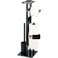 eluno WC-Garnitur freistehend, aus rostfreiem Edelstahl und satiniertem Glas