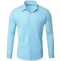 Reslad Businesshemd Reslad Herren Hemd Vichy Karomuster Langarmhemd RS-7007 (Herrenhemd) kariertes Freizeithemd Karohemd