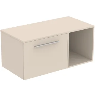 Ideal Standard Möbel-Set 100cm i.life B 1 Auszug 1 off.Fach Gr.Chrom Sandbeige matt, T5755NF T5755NF