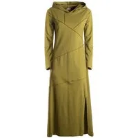 Vishes Maxikleid Damen knöchellanges Kleid Baumwolle Patchwork Design Kapuzenkleid Alternative Bekleidung, Ethno, Hippie, Retro Style