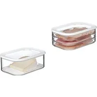 Mepal Vorratsdose Modula Vorratsdose Set für Lebensmittelaufbewahrung, spülmaschinenfest, Styrol-Acrylnitril (SAN), Polyethylen (PE), Starter-Set, elegant in Weiß