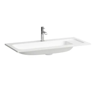 Laufen Meda Waschtisch H8141187571111 97,5x44,5cm, aus Marbond, ohne Überlauf, mit Hahnloch, weiß matt