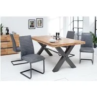 riess-ambiente Freischwinger APARTMENT grau / schwarz (1 St), Esszimmer · Microfaser · Metall · Industrial