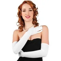 Boland Kostüm Opernhandschuhe weiß, Elegante lange weiße Handschuhe