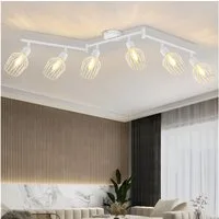 ZMH Deckenleuchte 6 Flammig E14 Deckenstrahler Retro Drehbar 350° für Flur Schlafzimmer, Staubgeschützt, ohne Leuchtmittel, Einfache Installation für Wohnzimmer Küche