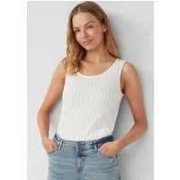 s.Oliver Muscleshirt T-Shirt Semitransparentes Slim-Fit-Top aus Ajour-Rippe