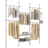 SoBuy Kleiderständer KLS04, Garderobenständer Kleiderschrank, verstellbares Regal, Schlafzimmer