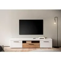 Home affaire Lowboard Salerno, moderner Unterschrank, Kommode in Weiß mit Eiche Evoke Dekor, Metallgriffe, ausreichend Stauraum, vielseitig einsetzbar, 205cm breit
