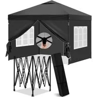 EUGAD Pavillon, mit 4 Seitenteilen, 3x3 m, mit Seitenwänden, höhenverstellbar, UV Schutz, wasserfest