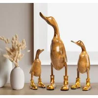 Rikmani Dekofigur Holzfigur Ente, Handgefertigte Dekoration aus Holz, Geschenk, Perfekt als Deko & Geschenk zu jedem Anlass