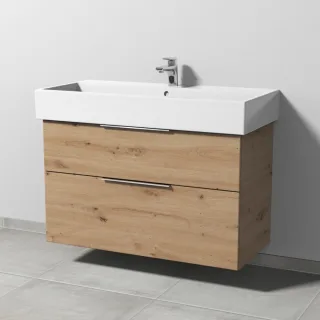 Sanipa 3way Waschtischunterbau zu Duravit Vero Air Waschtisch mit 2 Auszügen, Eiche Natural-Touch UM43585