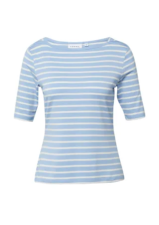 comma - T-Shirt blau/creme - Gr. - 40