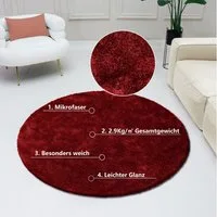 Bruno Banani Hochflor-Teppich Dana Teppich, Kundenliebling, rund, Höhe: 30 mm, unifarben, Mikrofaser Teppiche, Wohnzimmer, Schlafzimmer, Esszimmer